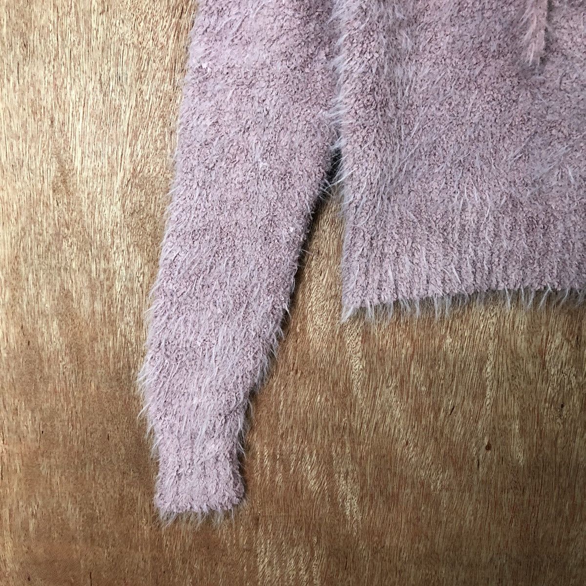 Japanese Brand Spiral Purple crop top Shag Shaggy Fur Mohair Knitwear#6538 Size M / US 6-8 / IT 42-44 - 4 Thumbnail