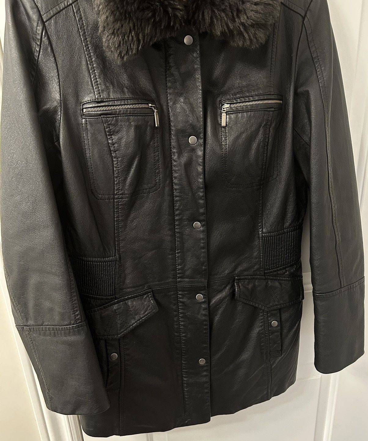 Danier Danier Women’s Black Leather Moto Jacket - Size S Size S / US 4 / IT 40 - 4 Thumbnail