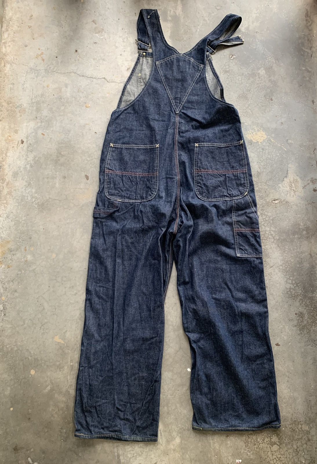 Indigo Japanese Brand DRS Carpenter Overall High Back work Denim Size US 35 - 2 Thumbnail