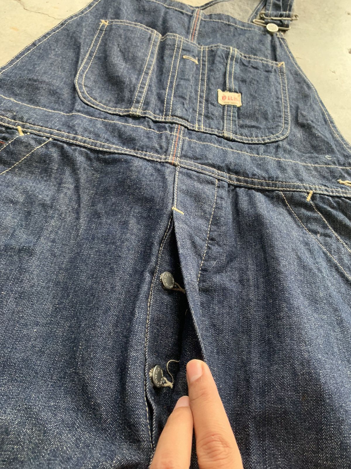 Indigo Japanese Brand DRS Carpenter Overall High Back work Denim Size US 35 - 4 Thumbnail