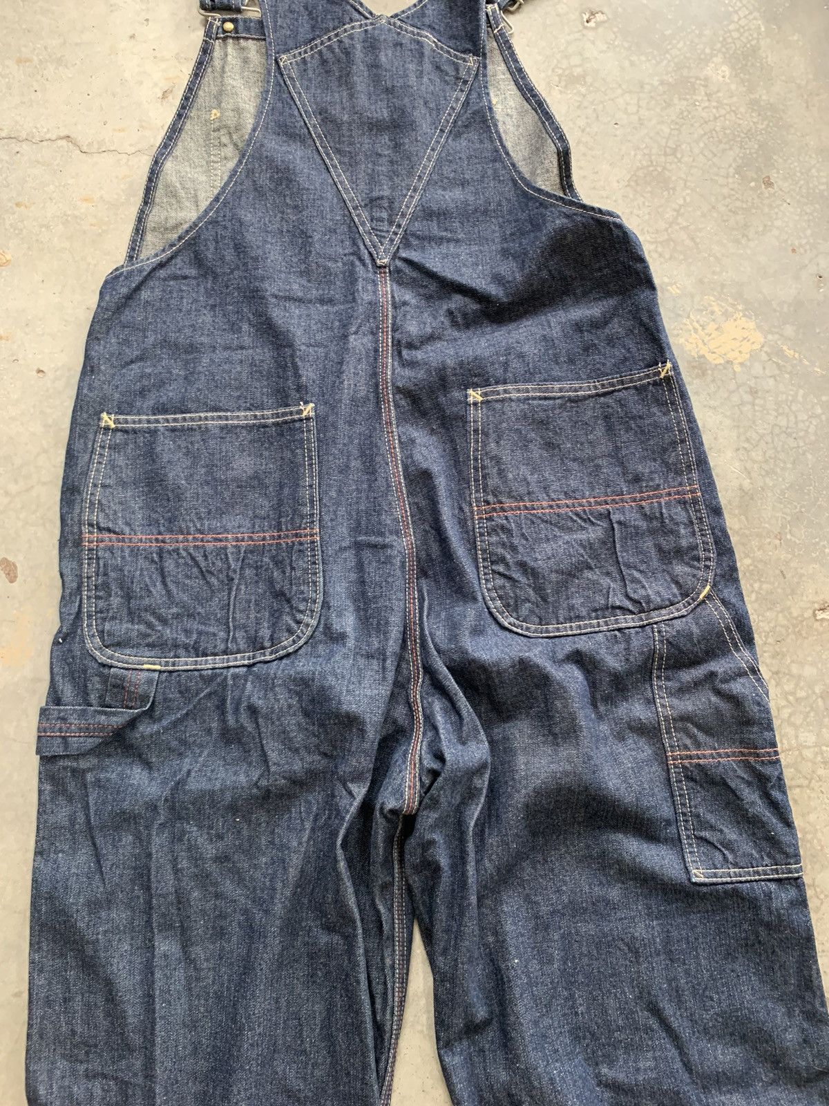 Indigo Japanese Brand DRS Carpenter Overall High Back work Denim Size US 35 - 3 Thumbnail
