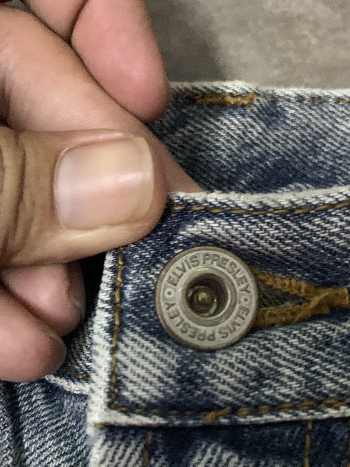 If Six Was Nine Nice Vintage Distressed Elvis Presley Denim Jeans Size US 32 / EU 48 - 5 Thumbnail