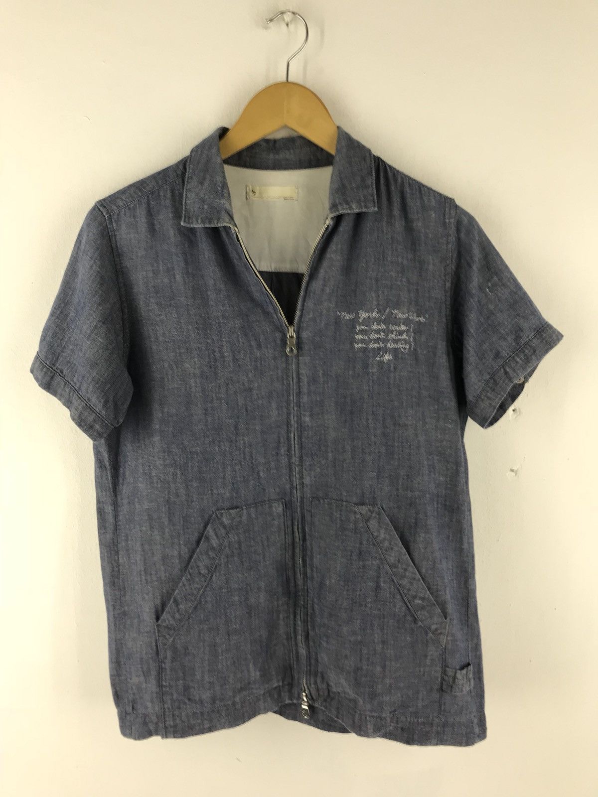Japanese Brand By Made In Japan New York/new Wave Cambray Zip Up Shirt Size US S / EU 44-46 / 1 - 1 Thumbnail