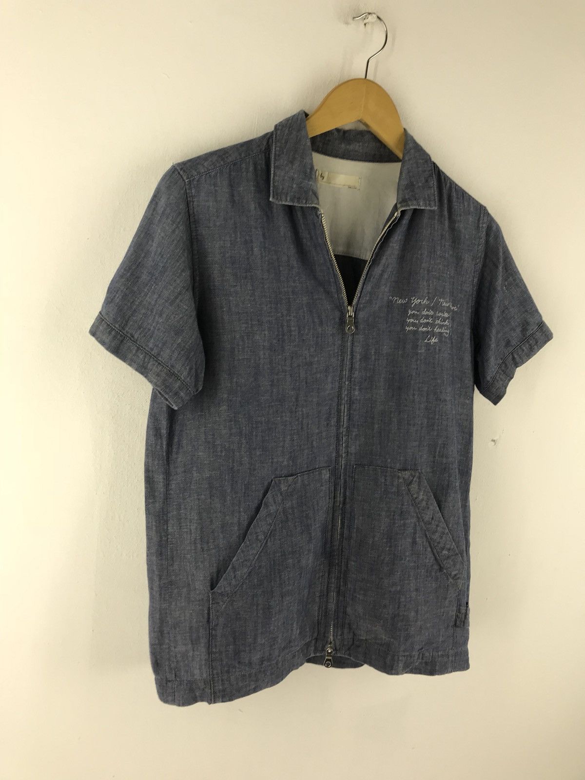 Japanese Brand By Made In Japan New York/new Wave Cambray Zip Up Shirt Size US S / EU 44-46 / 1 - 3 Thumbnail