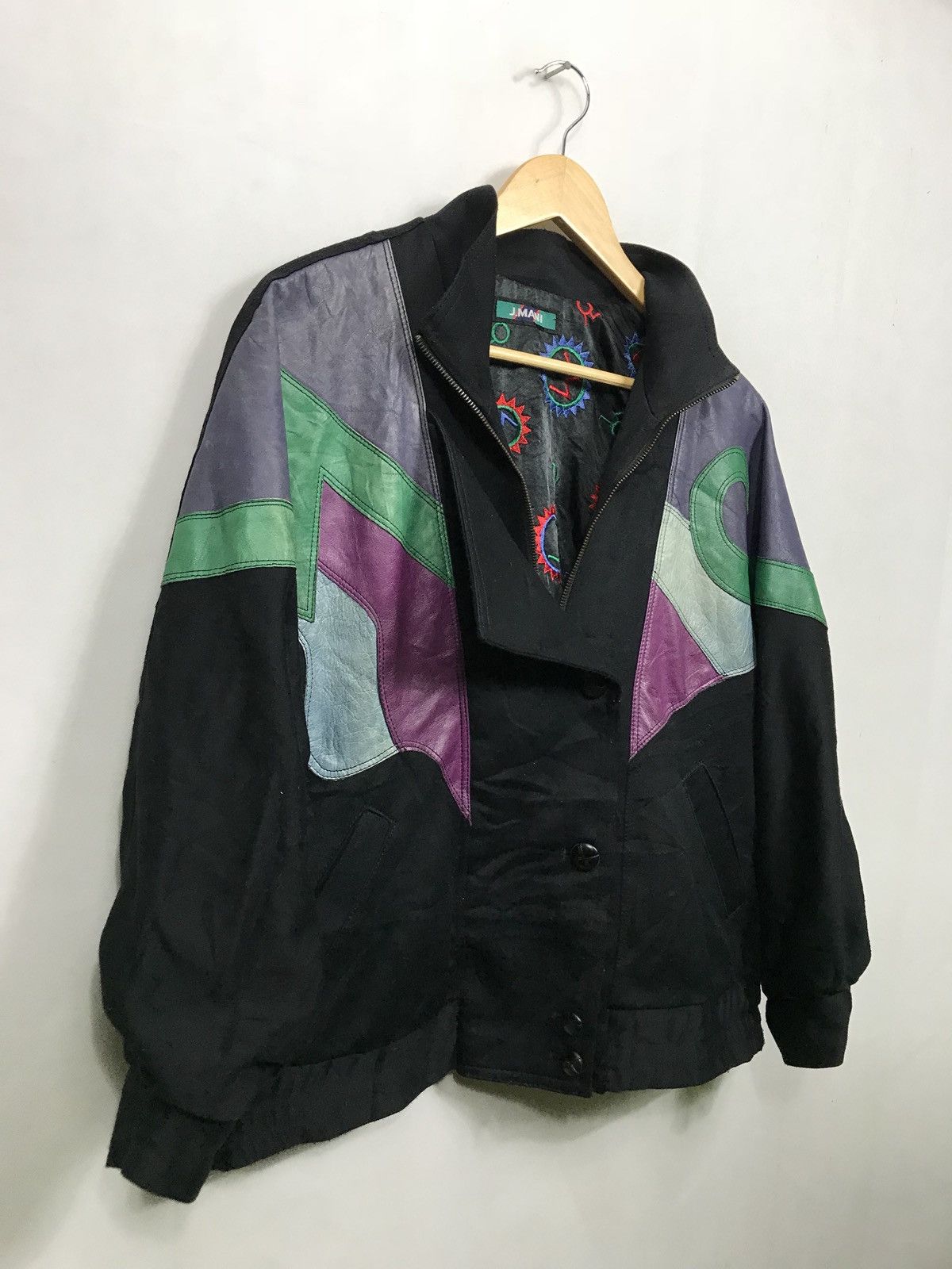 Designer J.mani Half Leather Japanese Designer Jacket Embroidery Size US M / EU 48-50 / 2 - 3 Thumbnail
