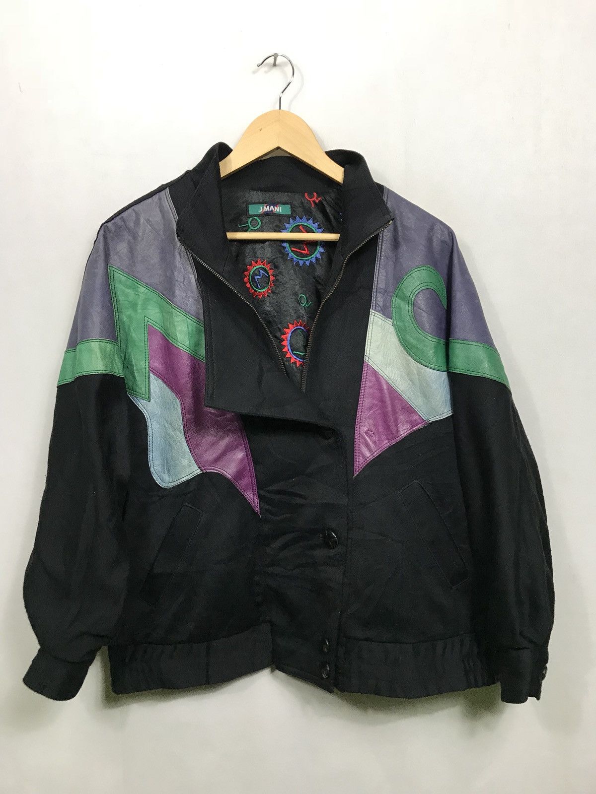 Designer J.mani Half Leather Japanese Designer Jacket Embroidery Size US M / EU 48-50 / 2 - 1 Thumbnail