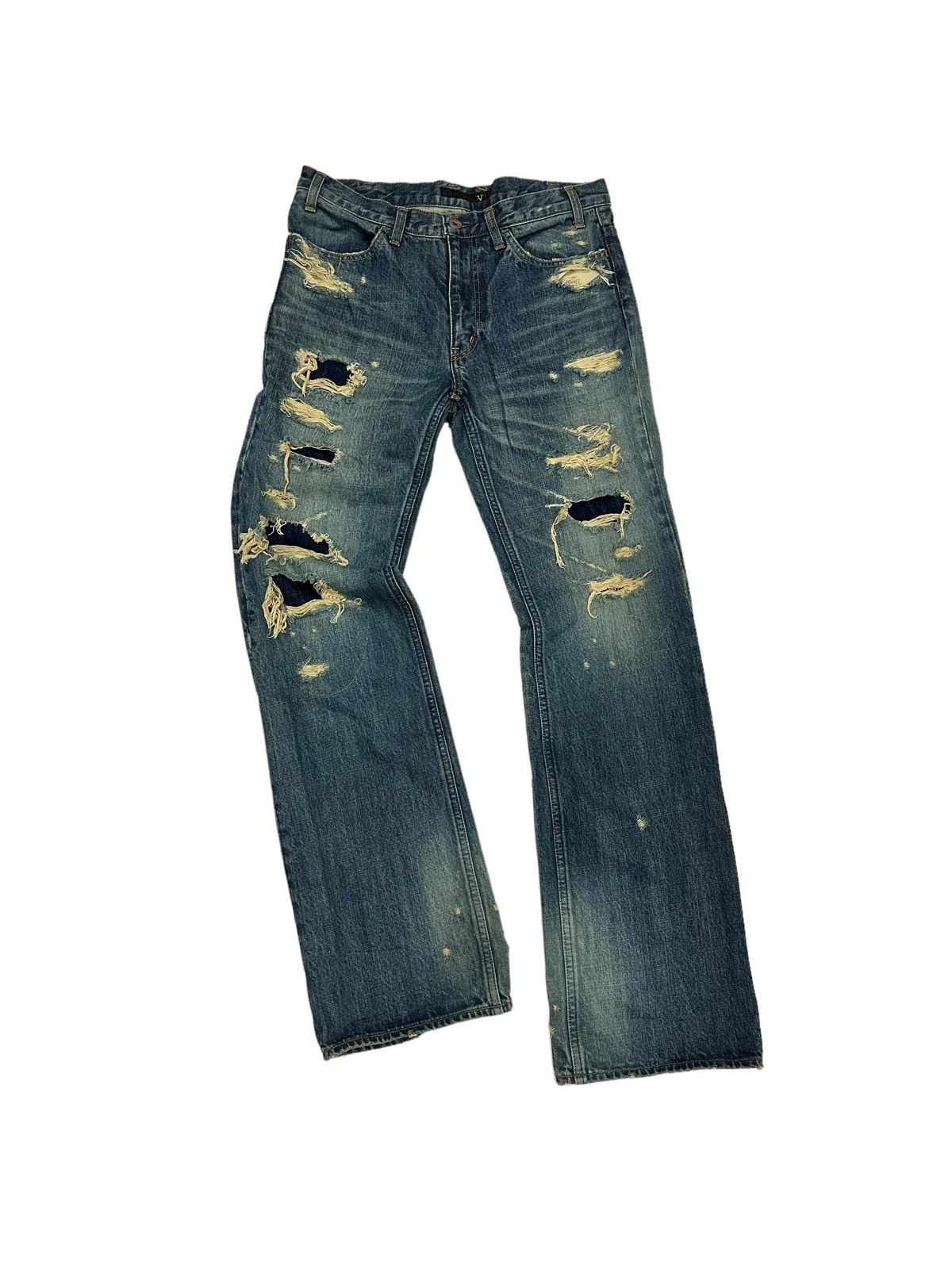 Japanese Brand 💥BEST OFFER💥VARDE77 🇯🇵 Remakes Distressed Flare Jeans Size US 32 / EU 48 - 1 Thumbnail