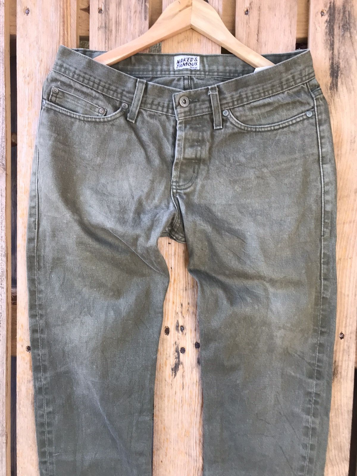 Naked & Famous Naked & Famous WeirdGuy Green Selvedge Chino Jeans Size US 32 / EU 48 - 5 Thumbnail