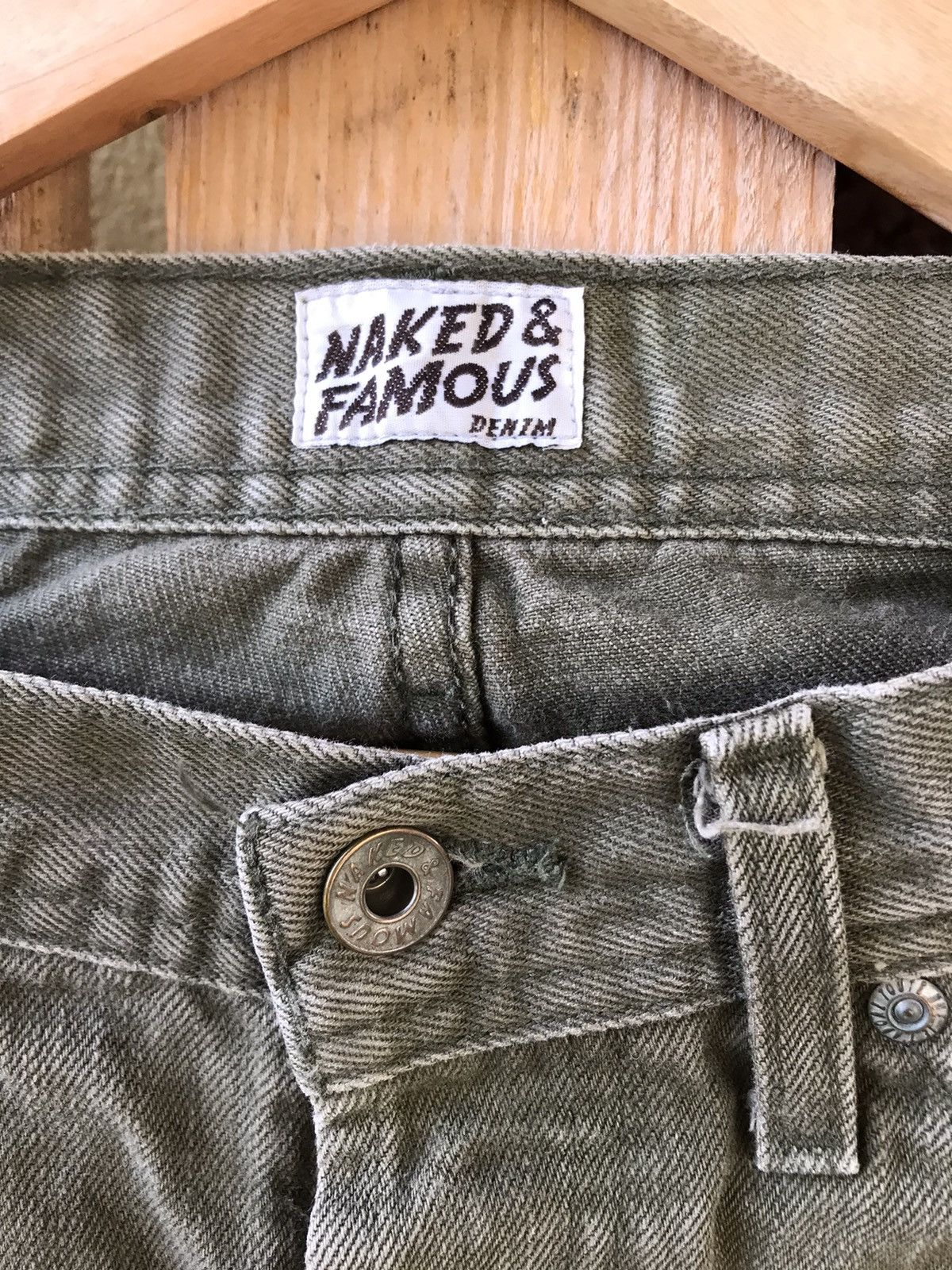 Naked & Famous Naked & Famous WeirdGuy Green Selvedge Chino Jeans Size US 32 / EU 48 - 9 Thumbnail