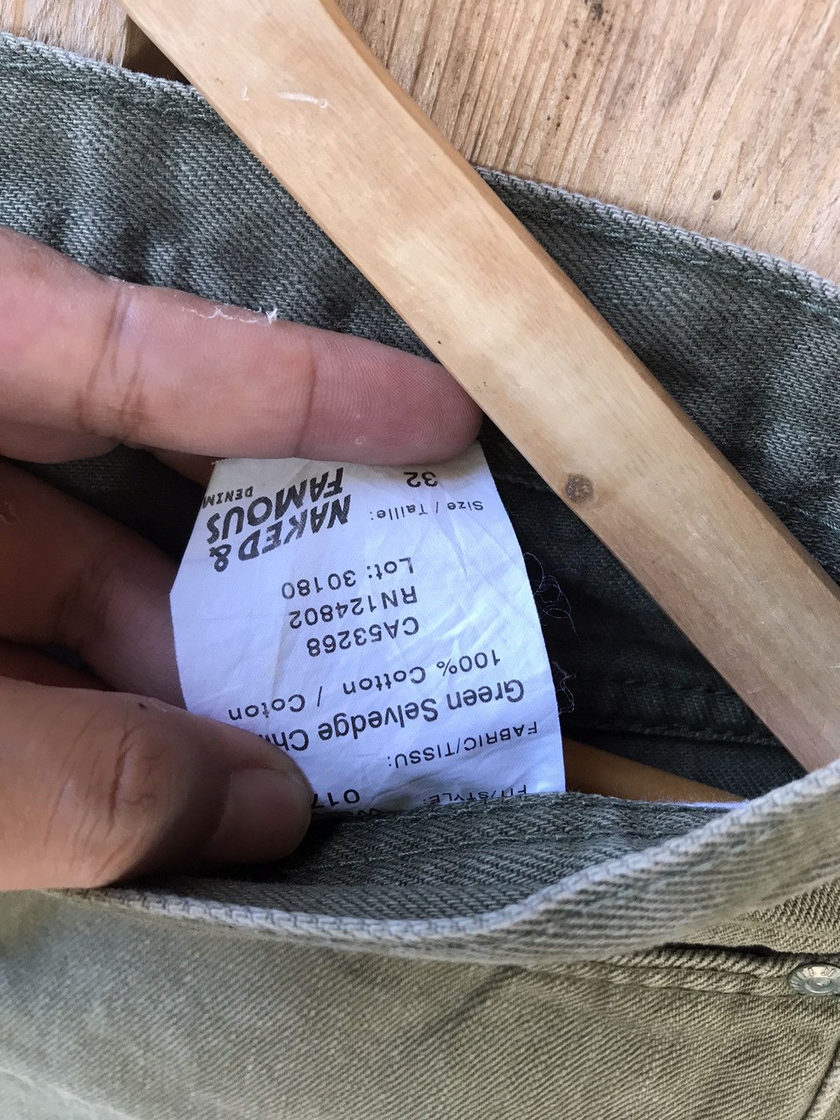 Naked & Famous Naked & Famous WeirdGuy Green Selvedge Chino Jeans Size US 32 / EU 48 - 12 Thumbnail