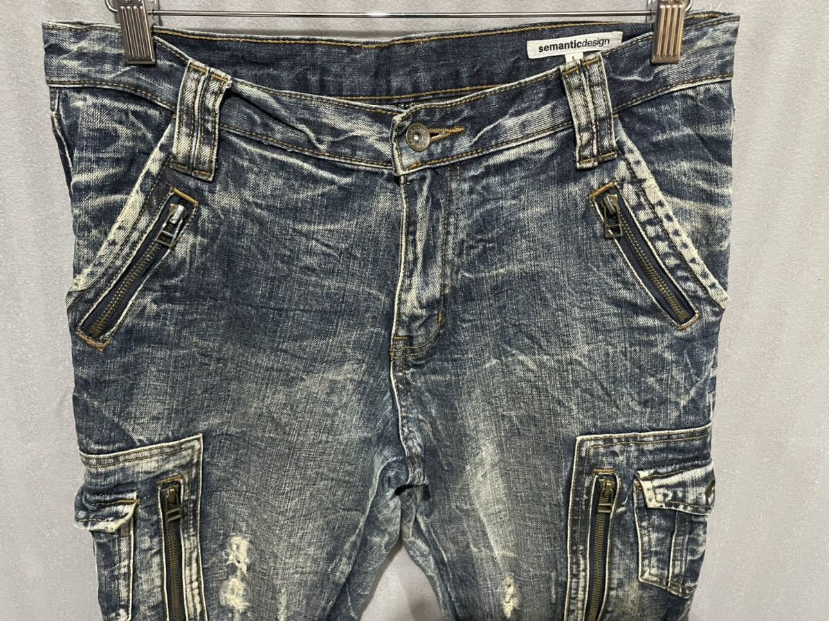 Seditionaries Rare Distressed Multi Zipper & Pockets Semantic Design Jeans Size US 33 - 4 Thumbnail