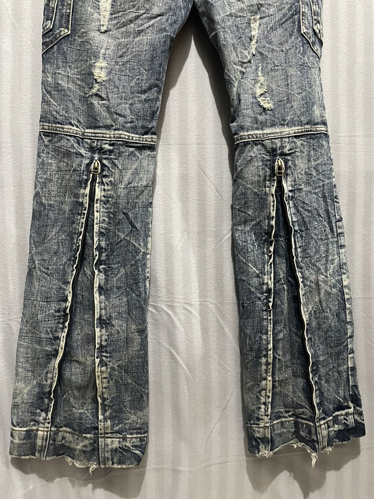 Seditionaries Rare Distressed Multi Zipper & Pockets Semantic Design Jeans Size US 33 - 8 Thumbnail
