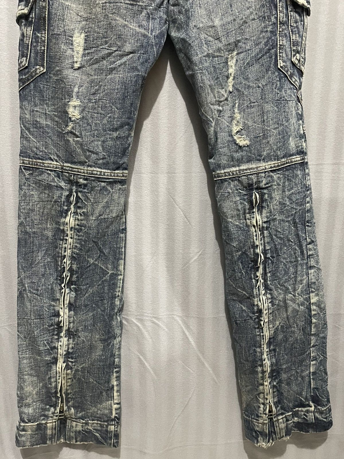 Seditionaries Rare Distressed Multi Zipper & Pockets Semantic Design Jeans Size US 33 - 7 Thumbnail