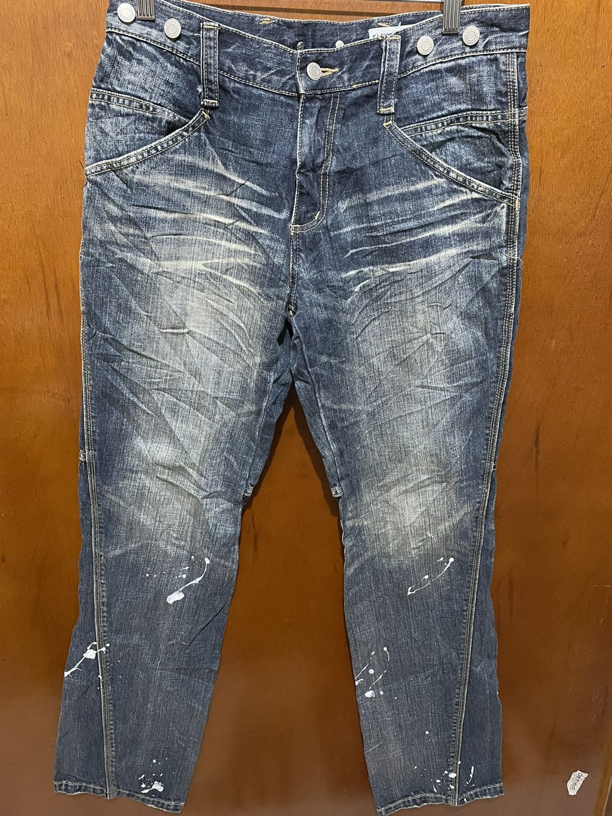 If Six Was Nine Rare Klein Plus Homme Distressed Painted Jeans Size US 34 / EU 50 - 2 Thumbnail