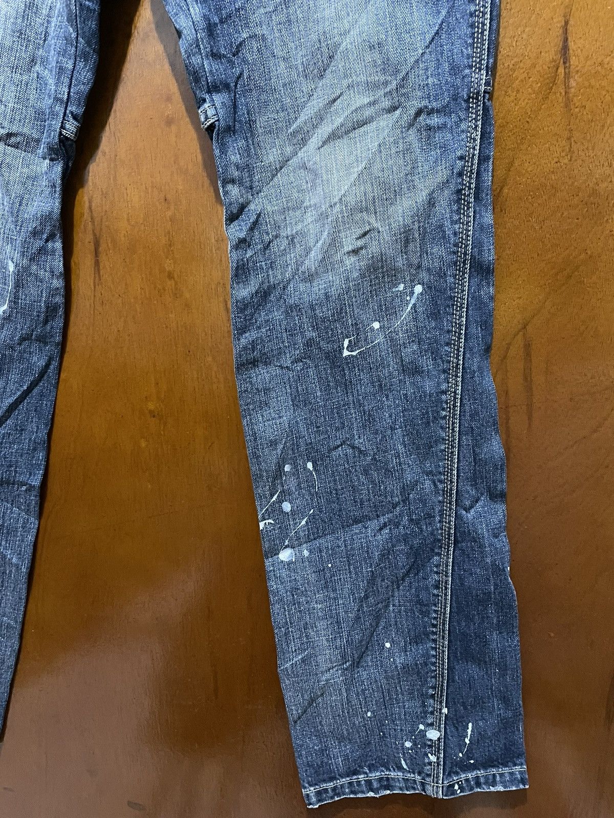 If Six Was Nine Rare Klein Plus Homme Distressed Painted Jeans Size US 34 / EU 50 - 7 Thumbnail