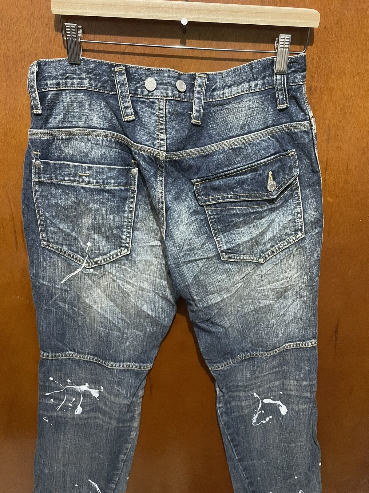 If Six Was Nine Rare Klein Plus Homme Distressed Painted Jeans Size US 34 / EU 50 - 6 Thumbnail