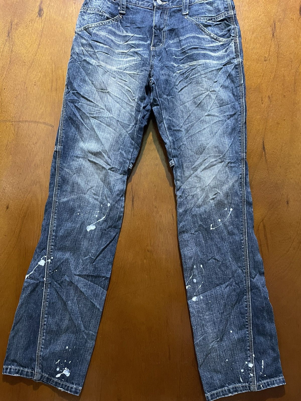 If Six Was Nine Rare Klein Plus Homme Distressed Painted Jeans Size US 34 / EU 50 - 3 Thumbnail