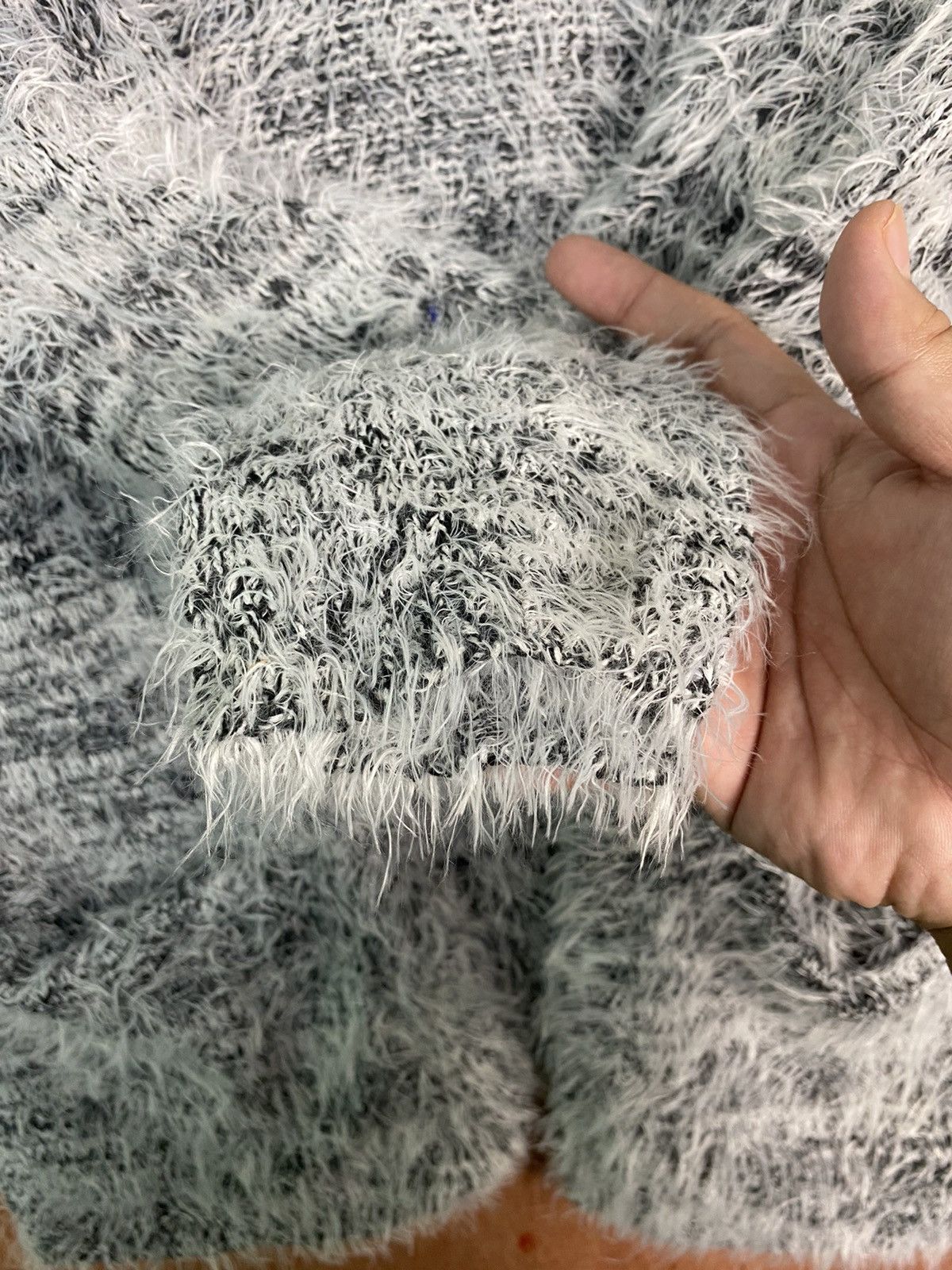 Homespun Knitwear DLS Divided Grey Soft Fur Mohair Cardigan Knitwear #BB589 Size XS / US 0-2 / IT 36-38 - 10 Thumbnail