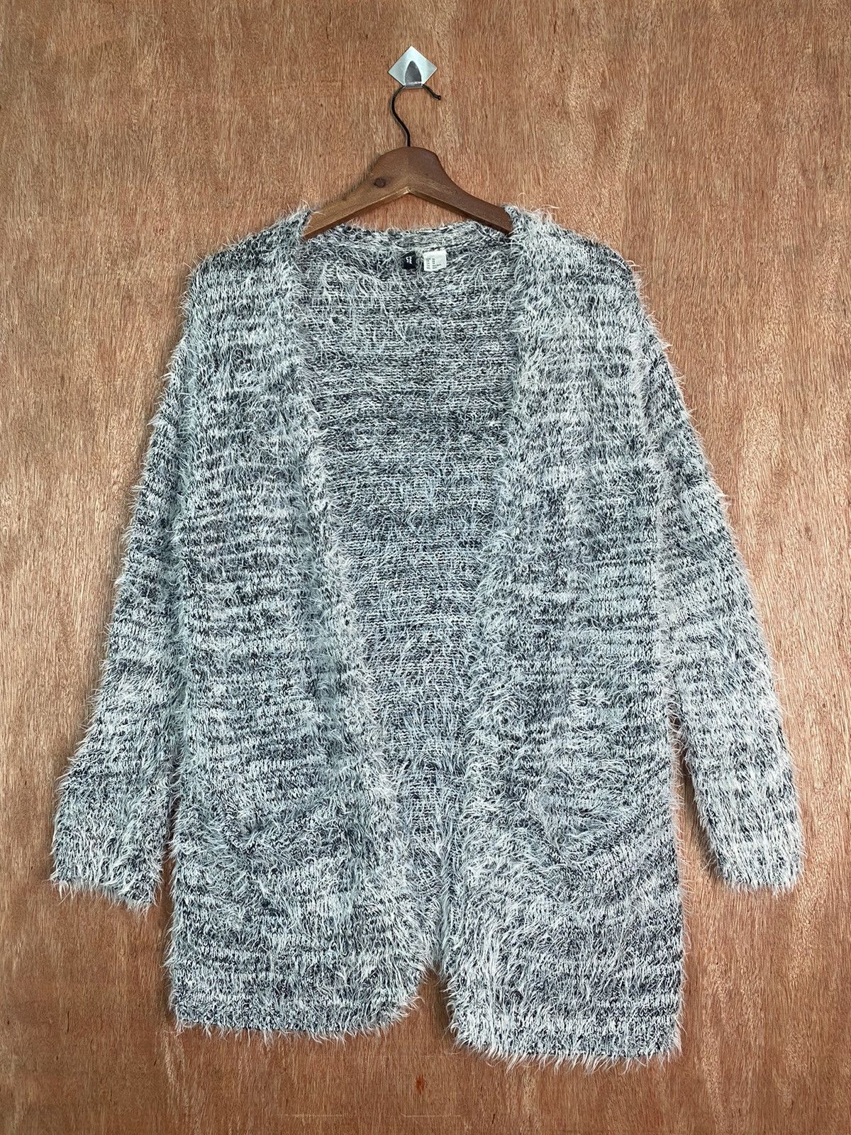Homespun Knitwear DLS Divided Grey Soft Fur Mohair Cardigan Knitwear #BB589 Size XS / US 0-2 / IT 36-38 - 1 Thumbnail