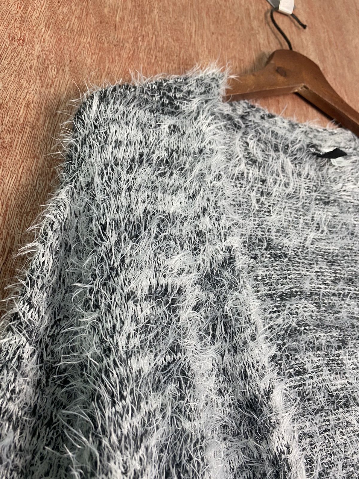 Homespun Knitwear DLS Divided Grey Soft Fur Mohair Cardigan Knitwear #BB589 Size XS / US 0-2 / IT 36-38 - 6 Thumbnail