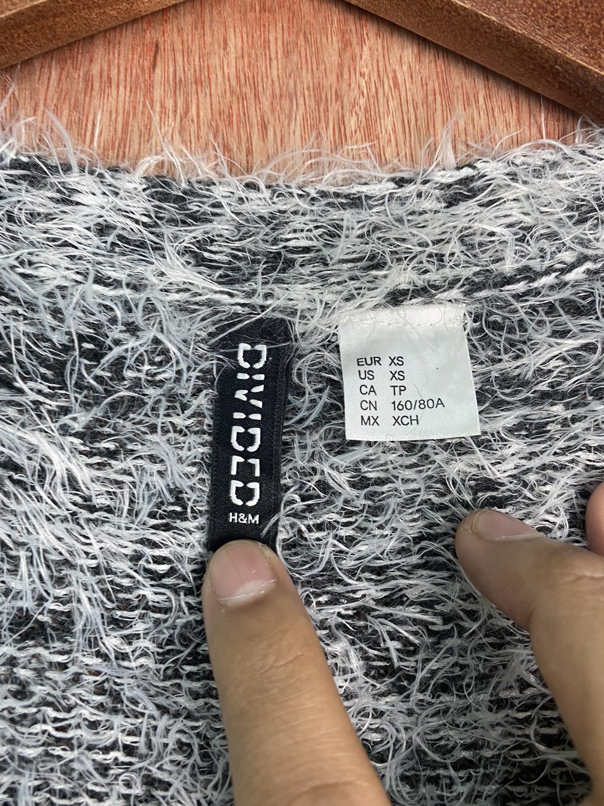 Homespun Knitwear DLS Divided Grey Soft Fur Mohair Cardigan Knitwear #BB589 Size XS / US 0-2 / IT 36-38 - 8 Thumbnail