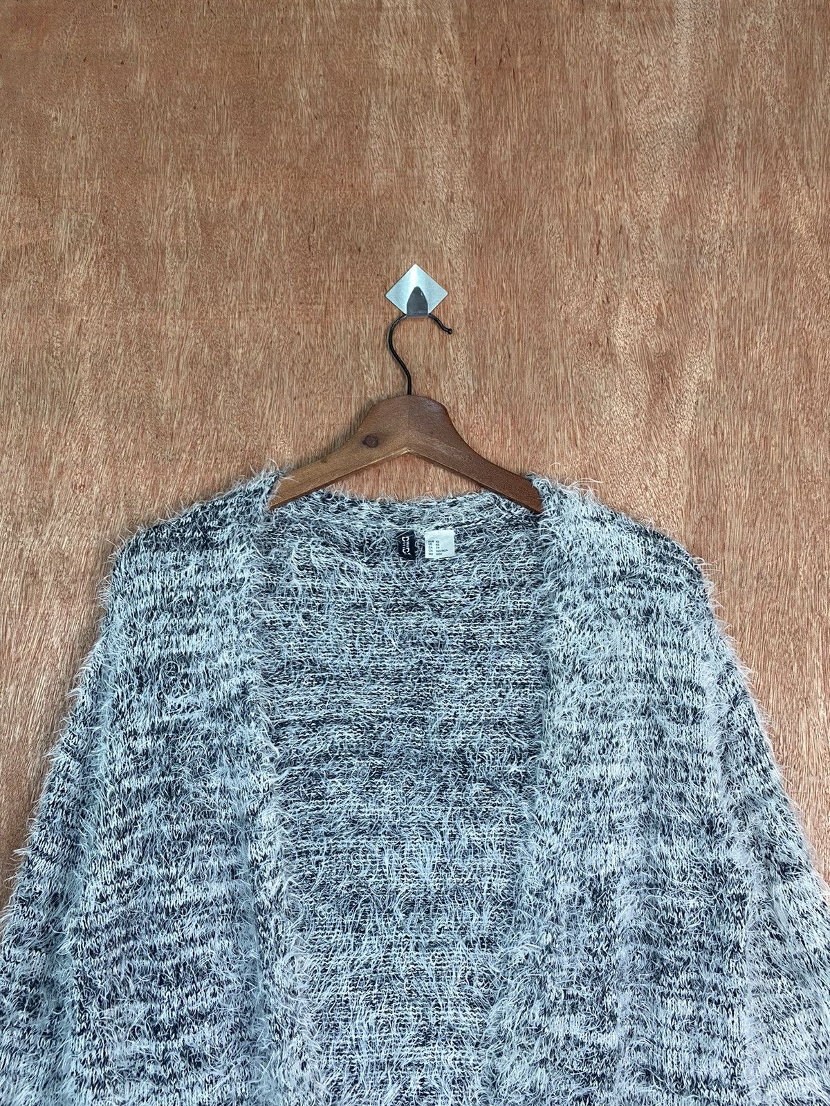 Homespun Knitwear DLS Divided Grey Soft Fur Mohair Cardigan Knitwear #BB589 Size XS / US 0-2 / IT 36-38 - 2 Thumbnail