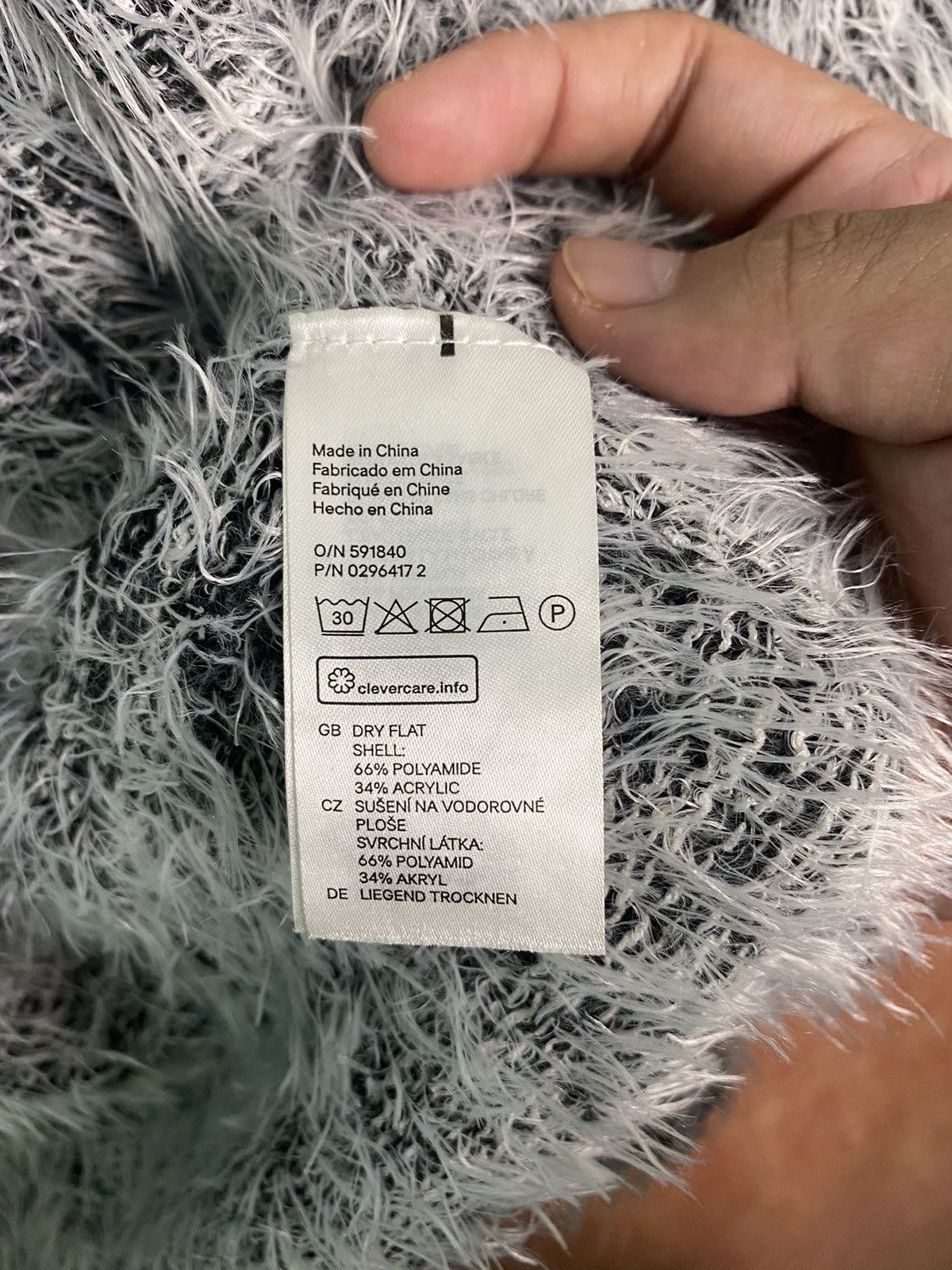 Homespun Knitwear DLS Divided Grey Soft Fur Mohair Cardigan Knitwear #BB589 Size XS / US 0-2 / IT 36-38 - 9 Thumbnail