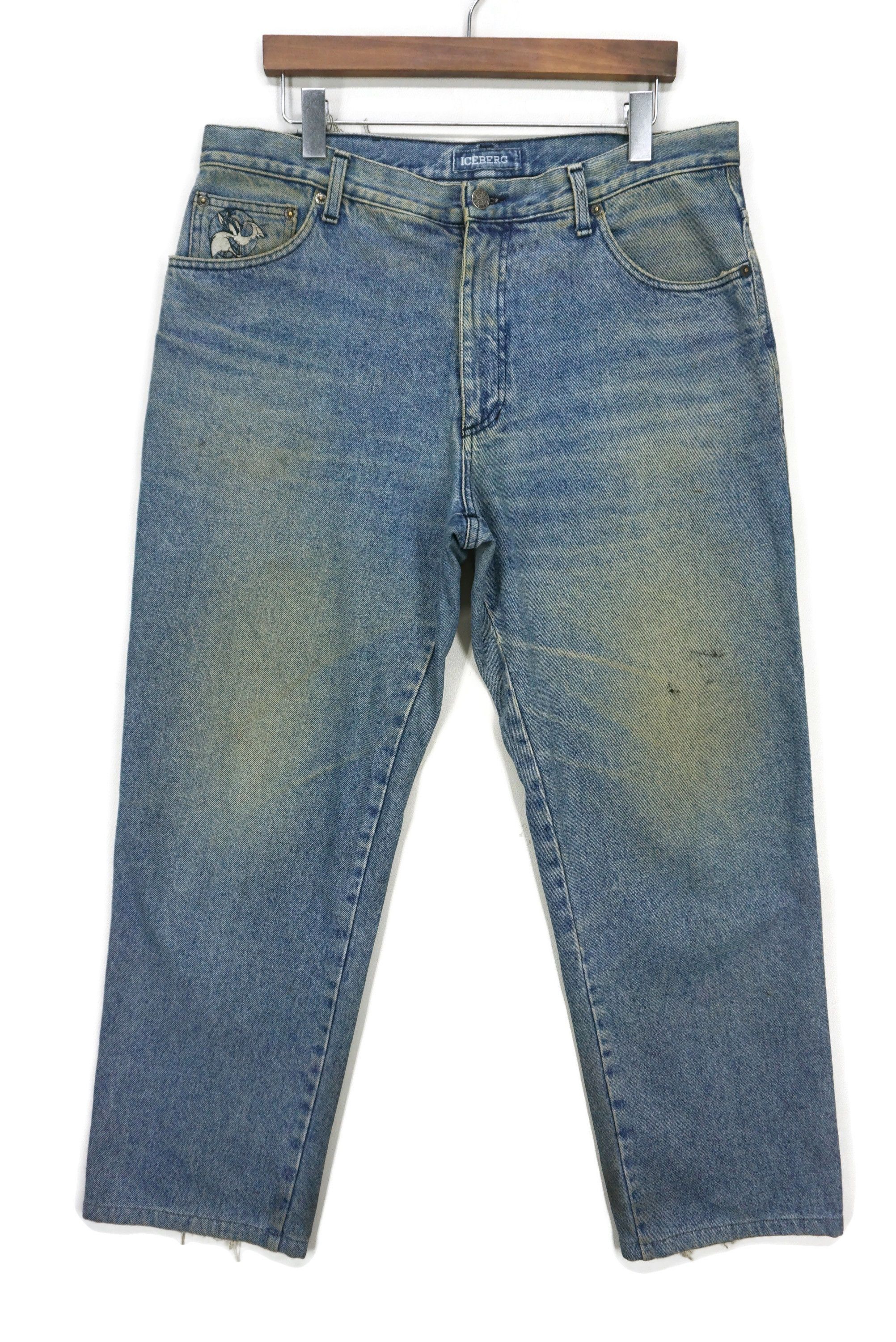 image of Distressed Denim Baggy Jeans Sylvester Pussycat Distressed Pants in Blue, Men's (Size 37)