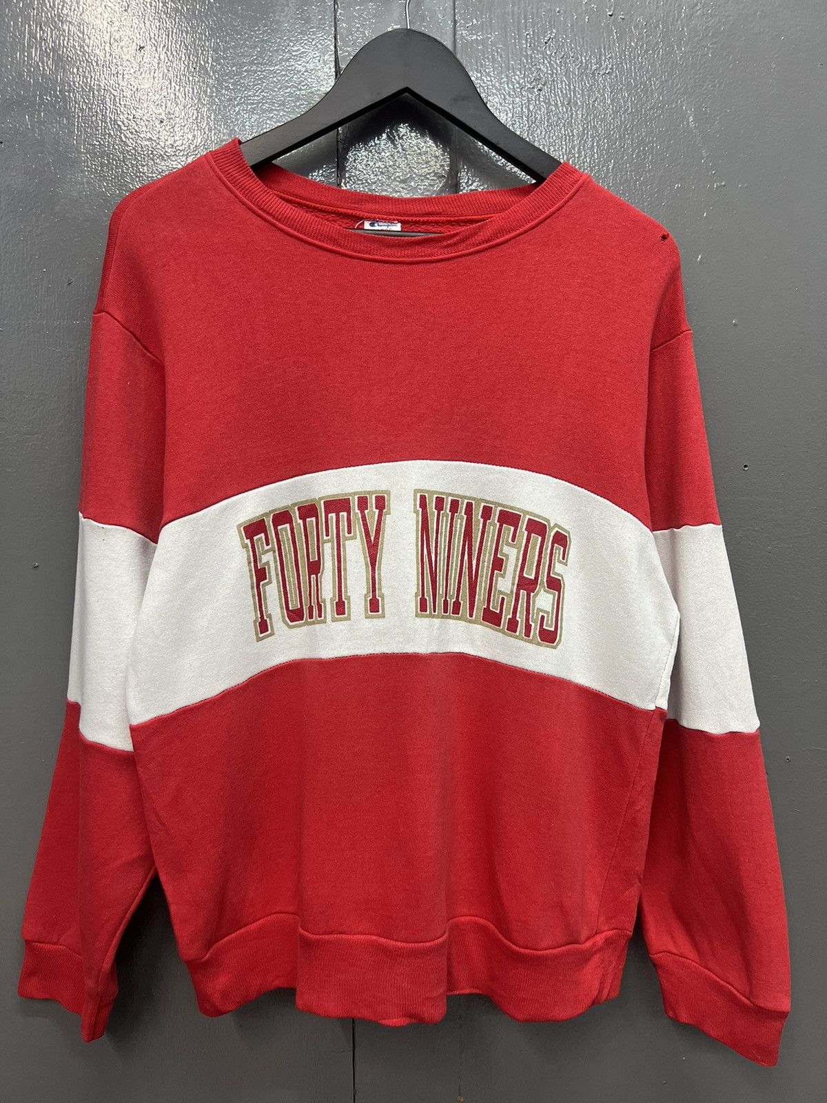 image of Champion Forty Niners Sweatshirt in Red, Men's (Size Large)