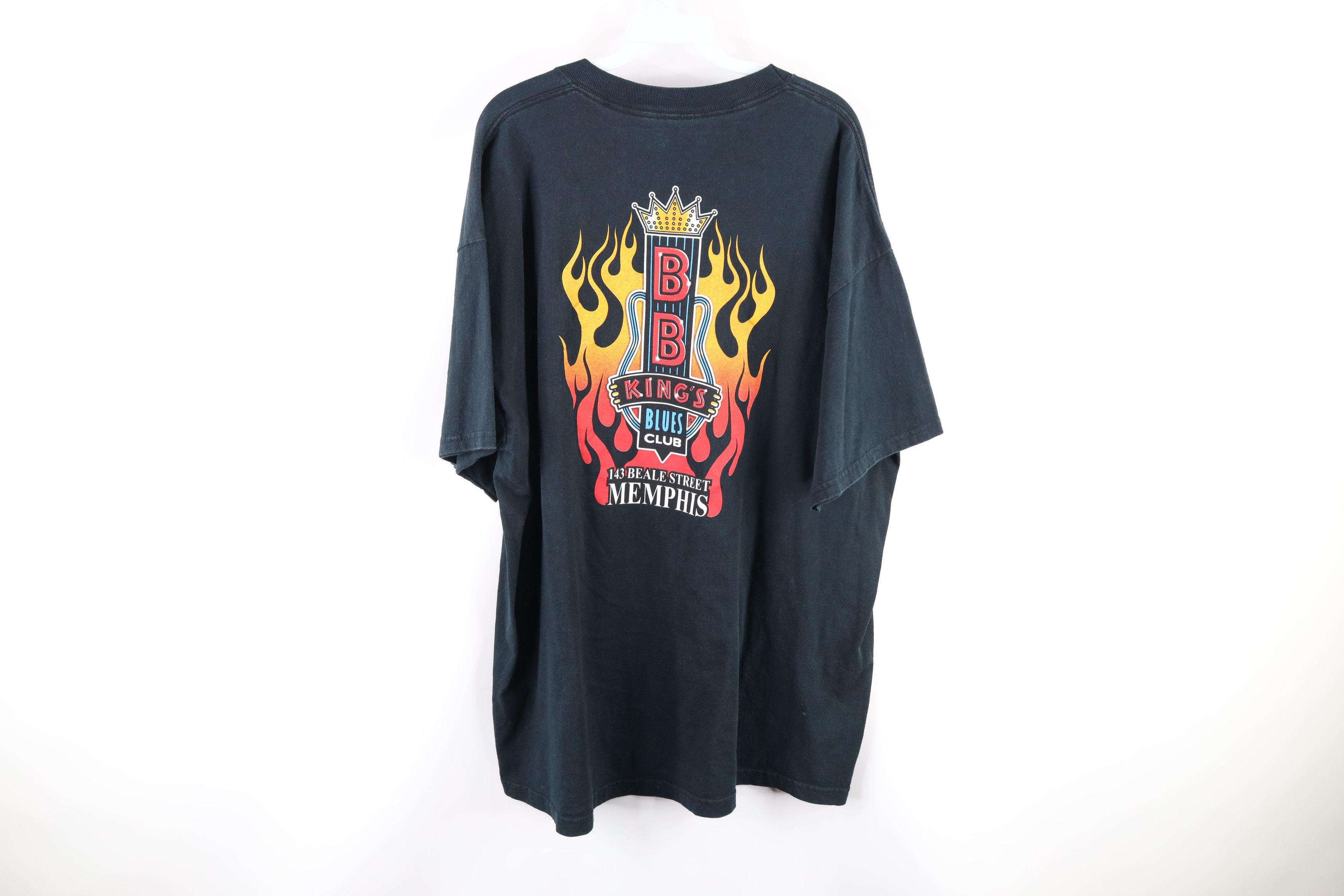 Vintage Vintage Faded Spell BB King Blues Club Fire Flames T-Shirt Size US XXL / EU 58 / 5 - 6 Thumbnail