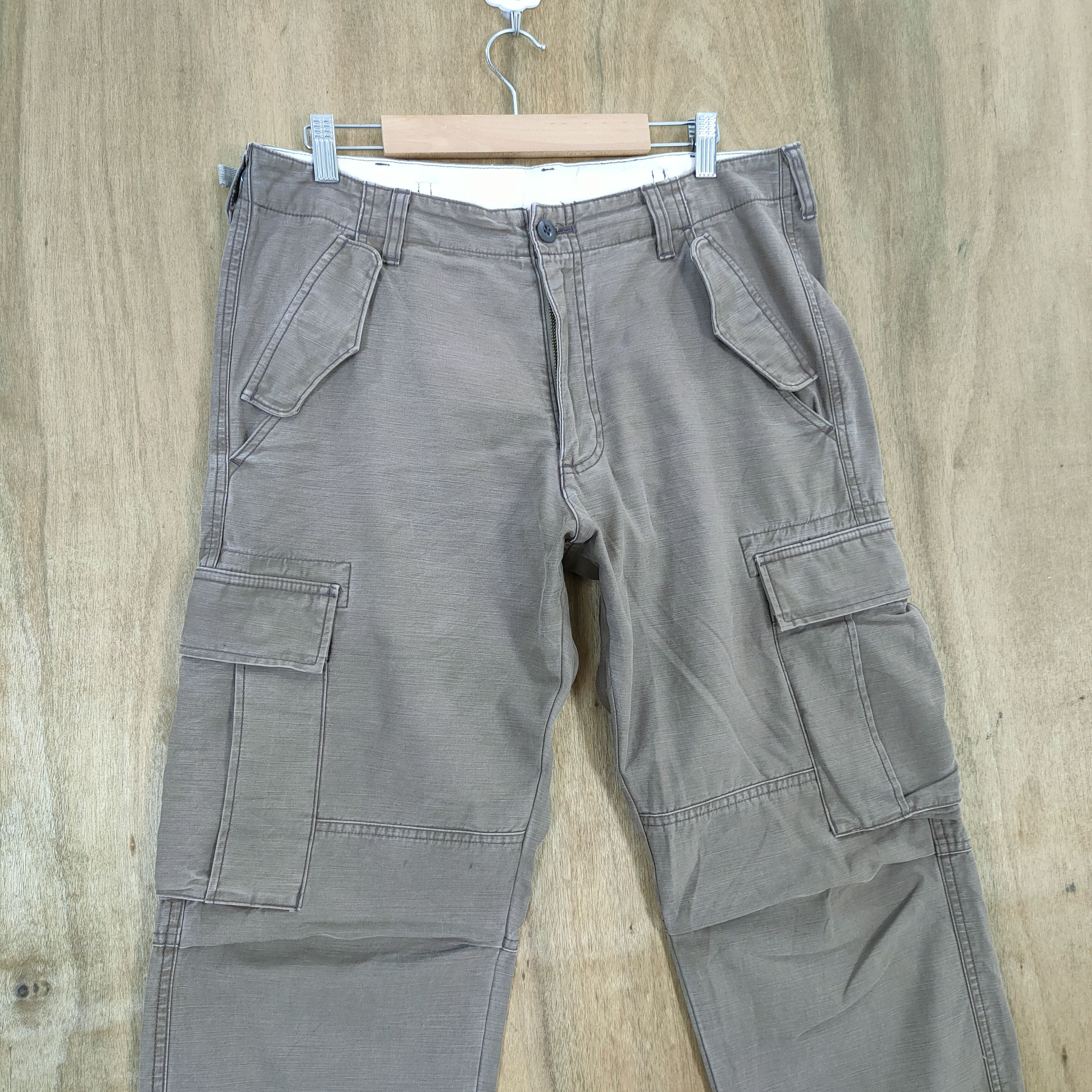 Japanese Brand VINTAGE BLUE LABEL FADED BROWN CARGO PANTS Size US 34 / EU 50 - 6 Thumbnail