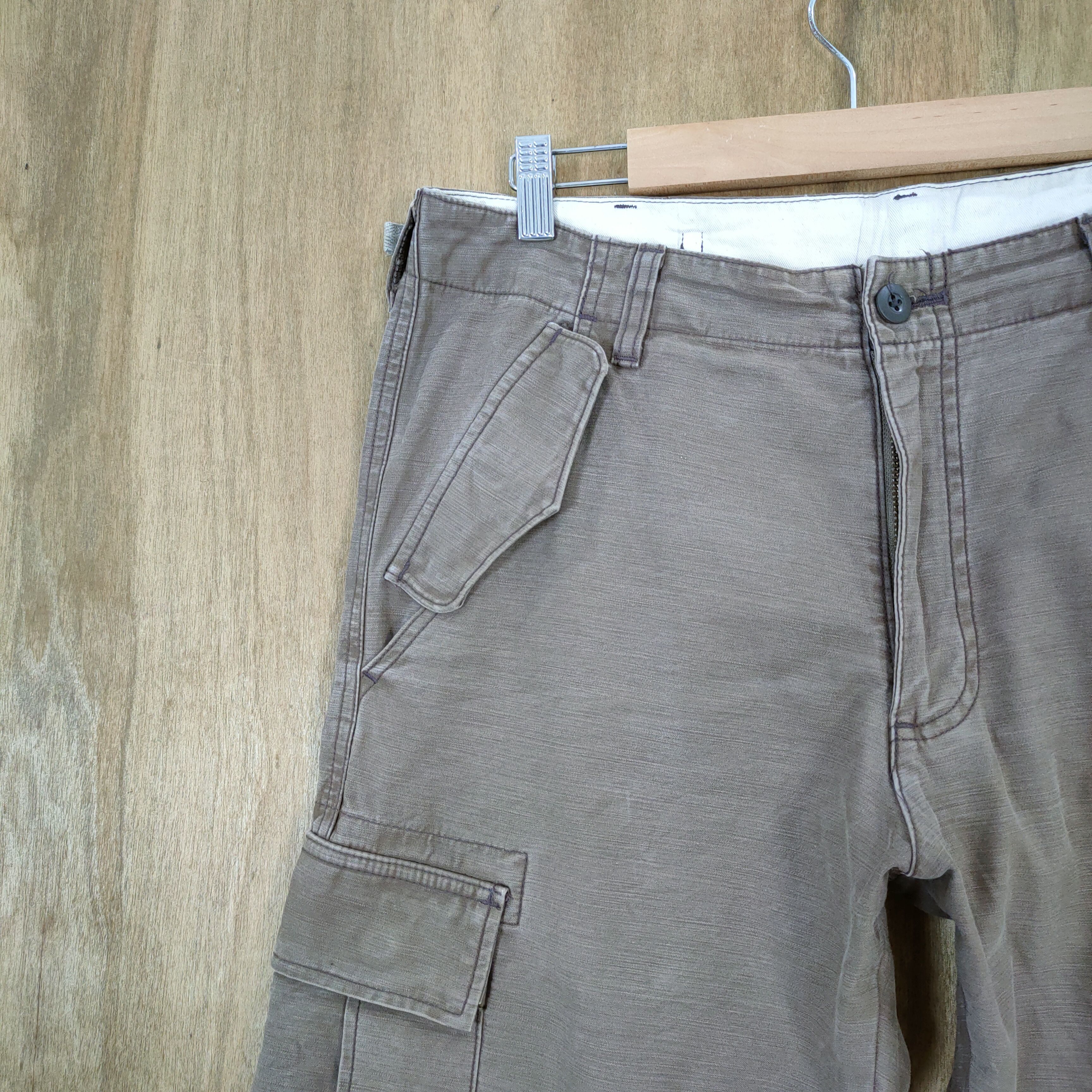 Japanese Brand VINTAGE BLUE LABEL FADED BROWN CARGO PANTS Size US 34 / EU 50 - 7 Thumbnail