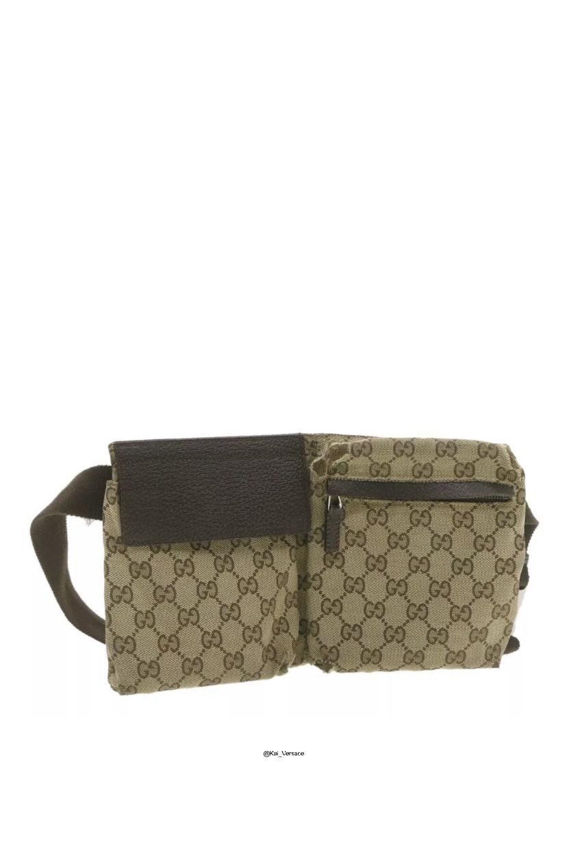 Gucci Monogram Crossbody Bag in Brown, Men's