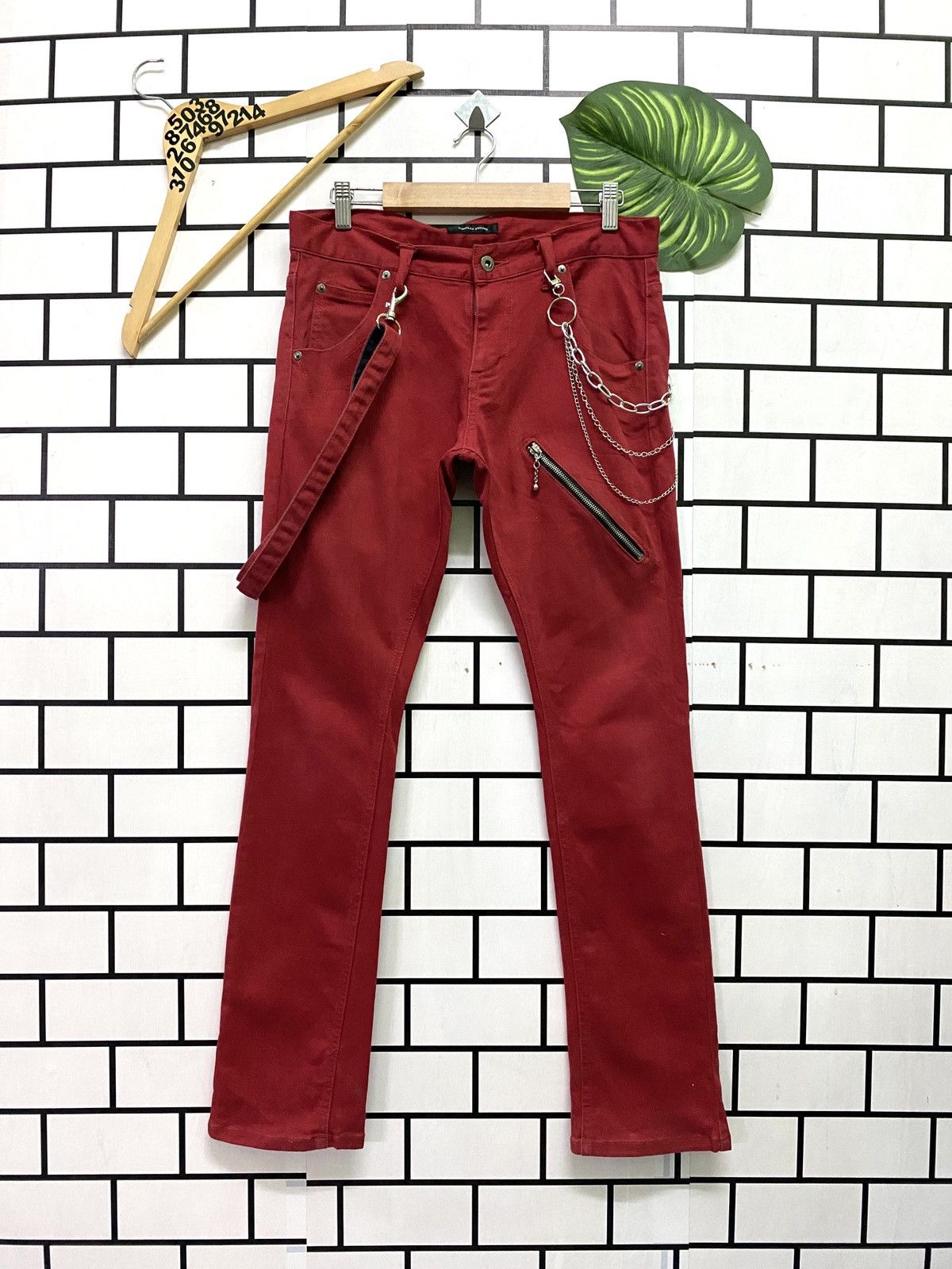 image of Seditionaries Japan Made Complex Escape Super Red Punk Style Pants, Men's (Size 30)