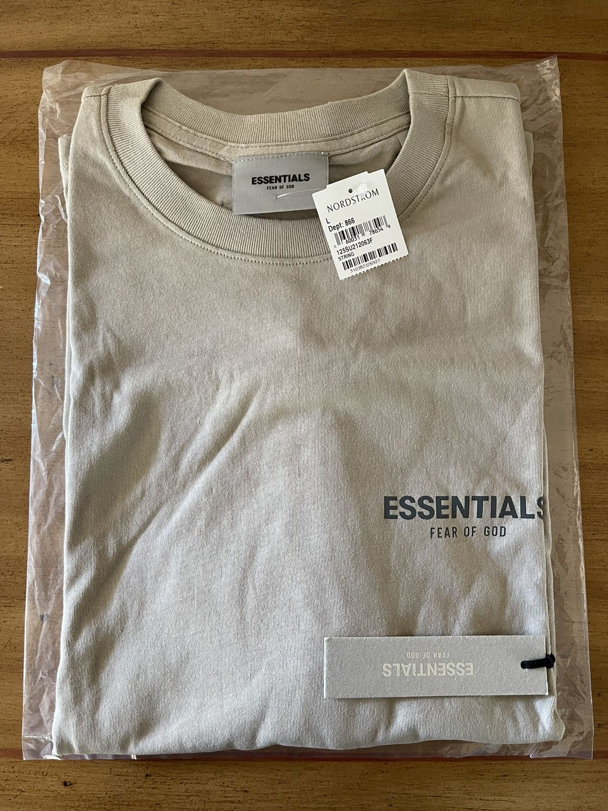FOG × Fear of God × Pacsun FOG - Essentials Fear Of God Tan Logo-Print Jersey T-Shirt Size US L / EU 52-54 / 3 - 1 Thumbnail