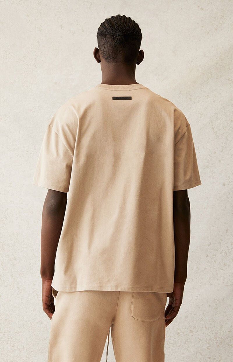 FOG × Fear of God × Pacsun FOG - Essentials Fear Of God Tan Logo-Print Jersey T-Shirt Size US L / EU 52-54 / 3 - 8 Thumbnail