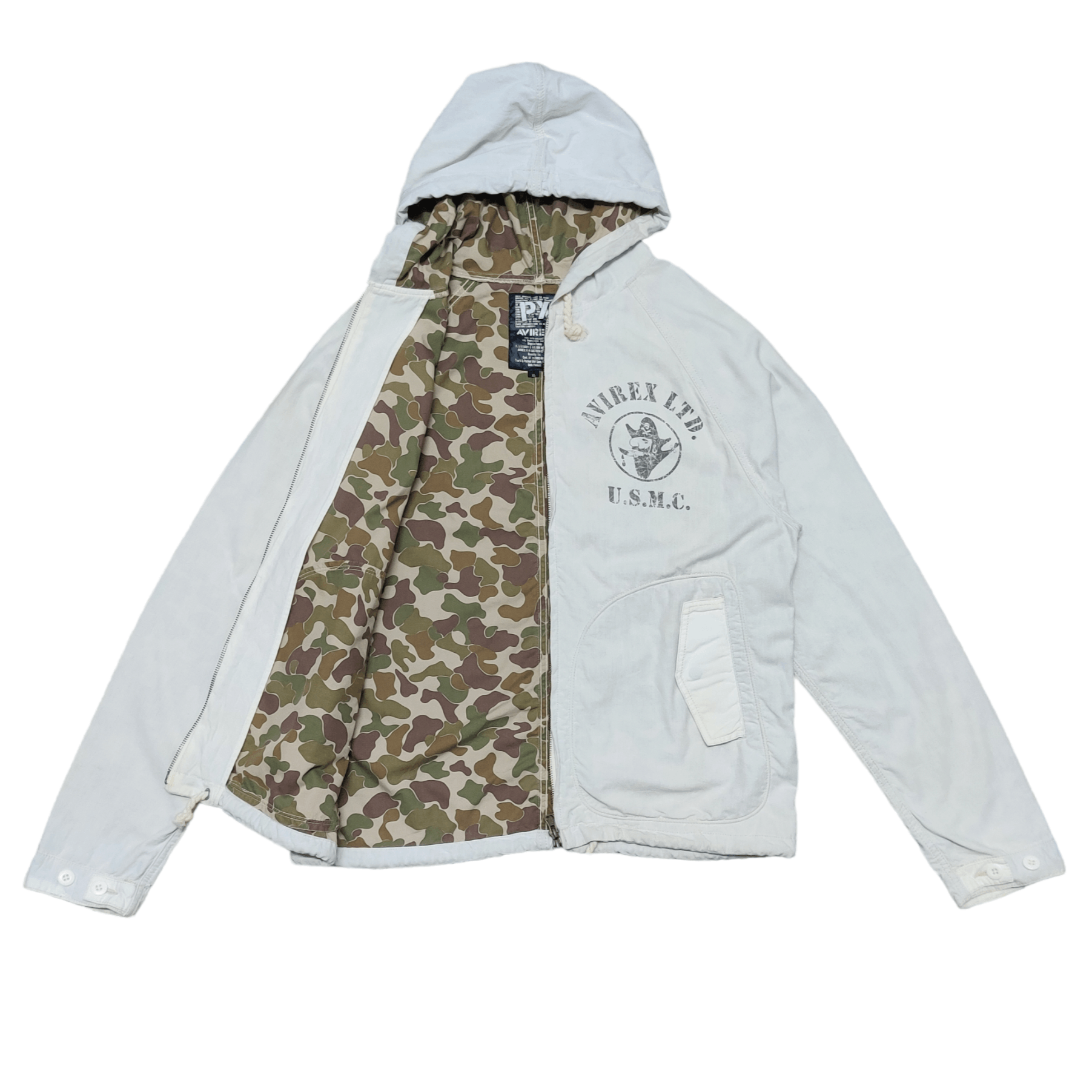 Avirex Vintage Avirex Hooded Jacket Camouflage Military Size US XL / EU 56 / 4 - 1 Thumbnail