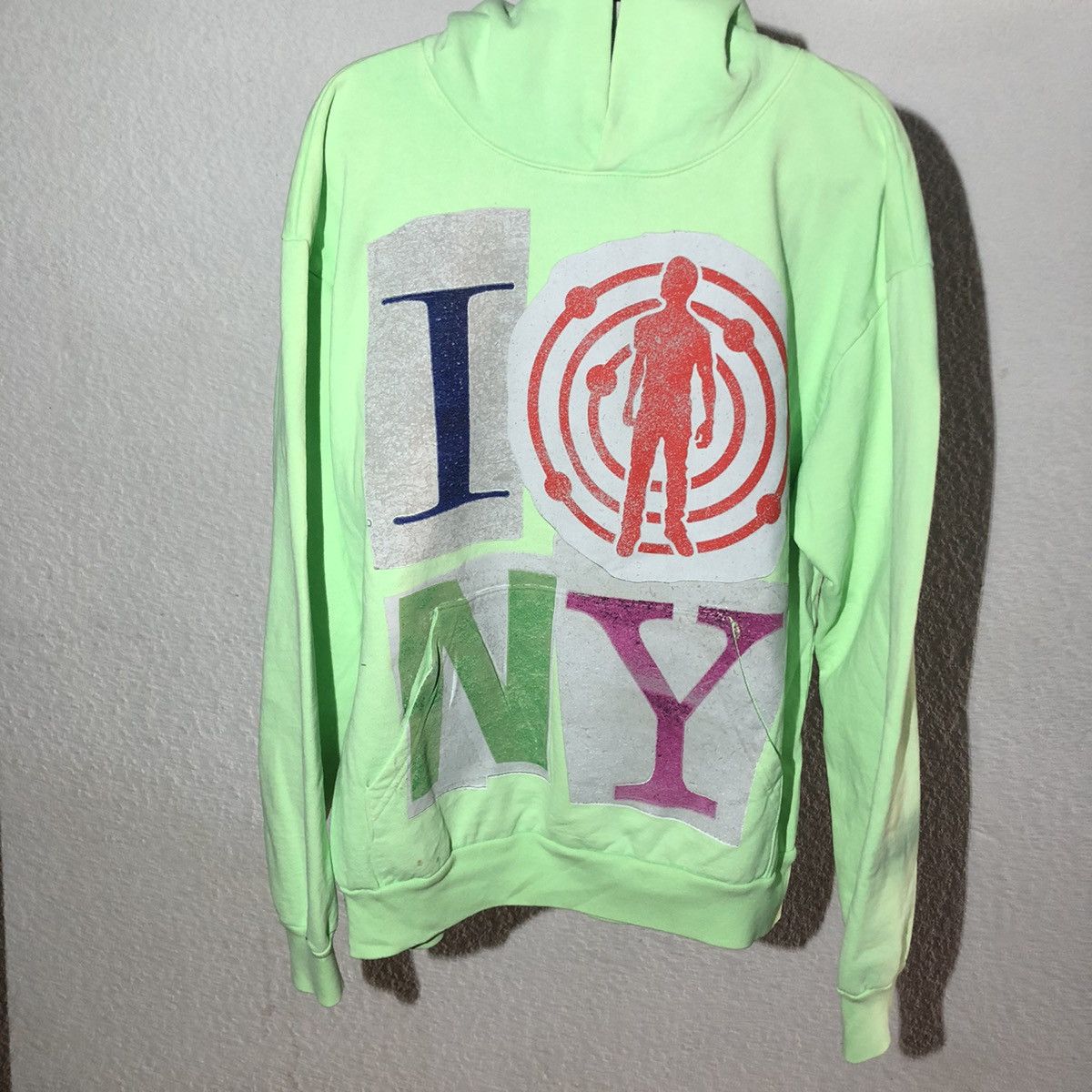 image of Cactus Plant Flea Market x Kid Cudi I Love Nyc/moon Man/gov Ball Kid Cudi Hoodie in Green (Size Lar