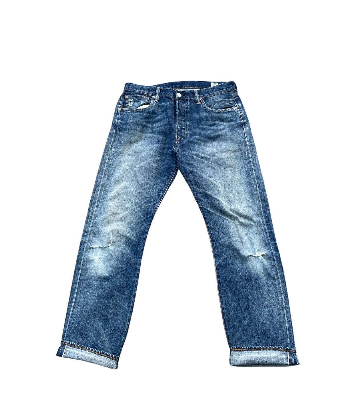 Levi's Made & Crafted × Levi's Vintage Clothing Levis 501e Redline Selvedge Aging Faded Distressed Denim Size US 34 / EU 50 - 1 Thumbnail