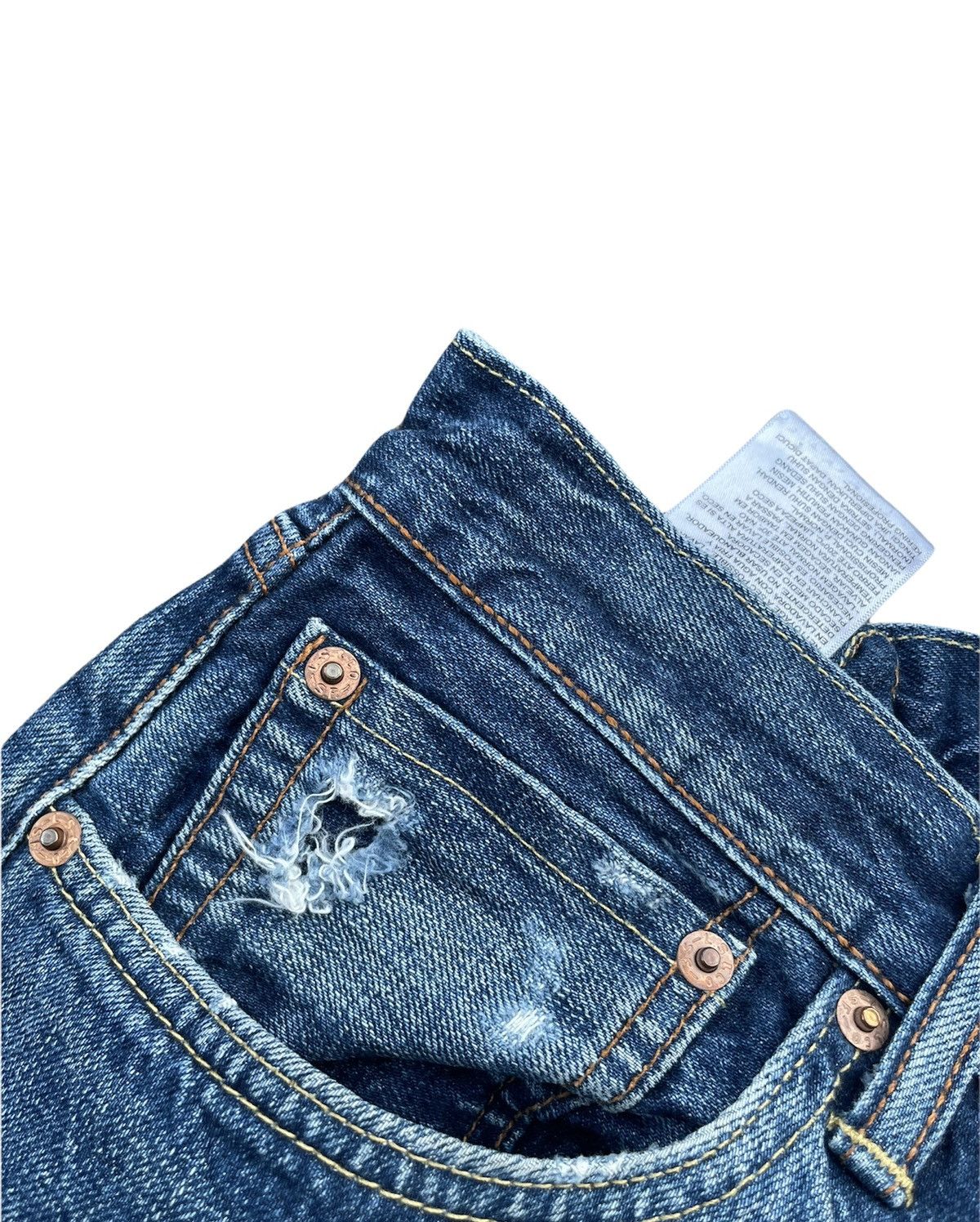Levi's Made & Crafted × Levi's Vintage Clothing Levis 501e Redline Selvedge Aging Faded Distressed Denim Size US 34 / EU 50 - 7 Thumbnail