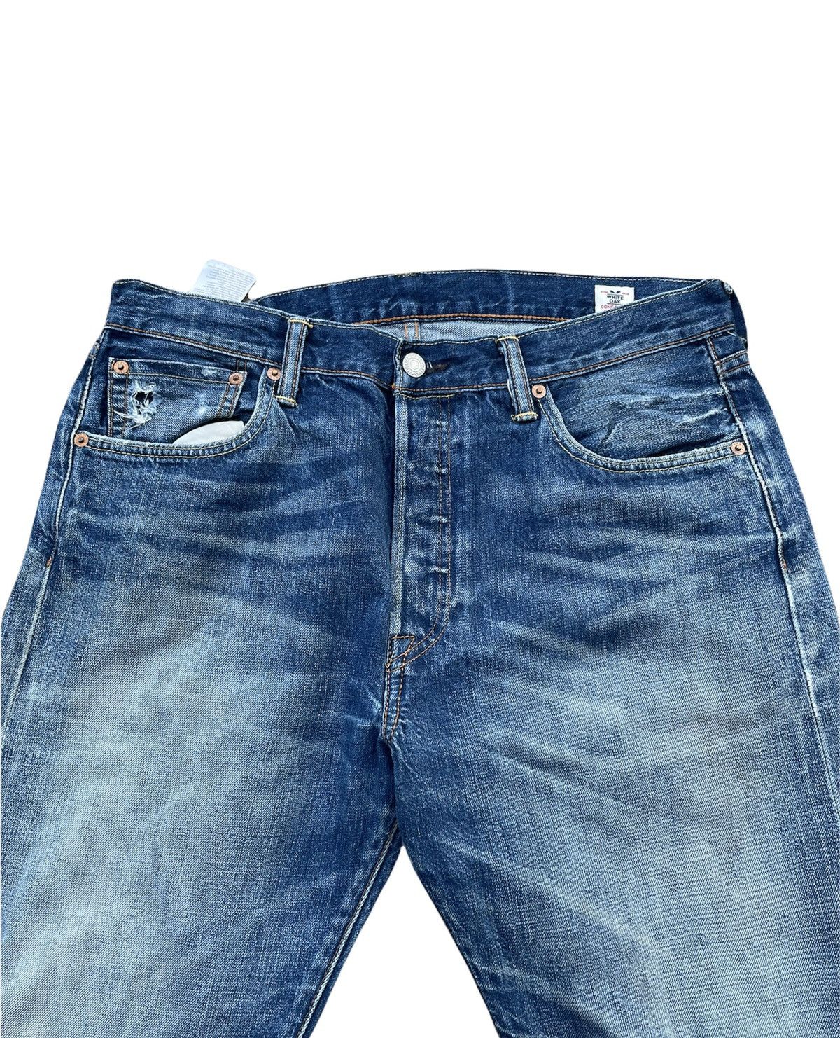 Levi's Made & Crafted × Levi's Vintage Clothing Levis 501e Redline Selvedge Aging Faded Distressed Denim Size US 34 / EU 50 - 6 Thumbnail
