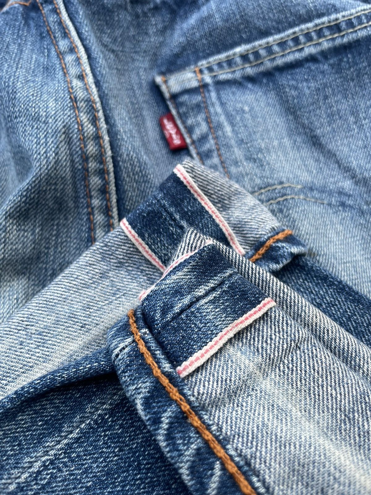 Levi's Made & Crafted × Levi's Vintage Clothing Levis 501e Redline Selvedge Aging Faded Distressed Denim Size US 34 / EU 50 - 13 Thumbnail
