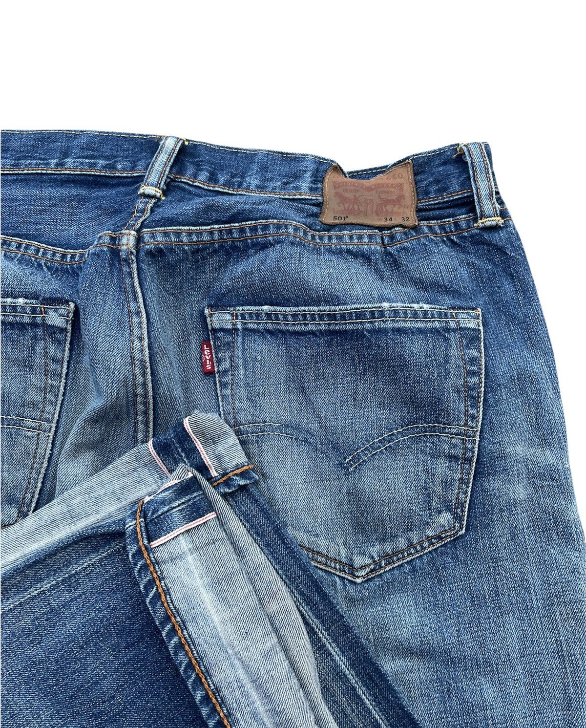 Levi's Made & Crafted × Levi's Vintage Clothing Levis 501e Redline Selvedge Aging Faded Distressed Denim Size US 34 / EU 50 - 12 Thumbnail