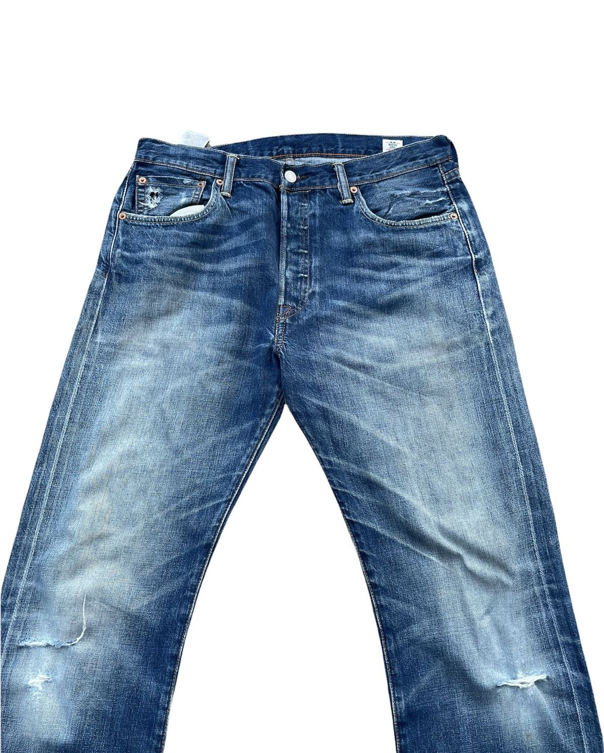 Levi's Made & Crafted × Levi's Vintage Clothing Levis 501e Redline Selvedge Aging Faded Distressed Denim Size US 34 / EU 50 - 3 Thumbnail