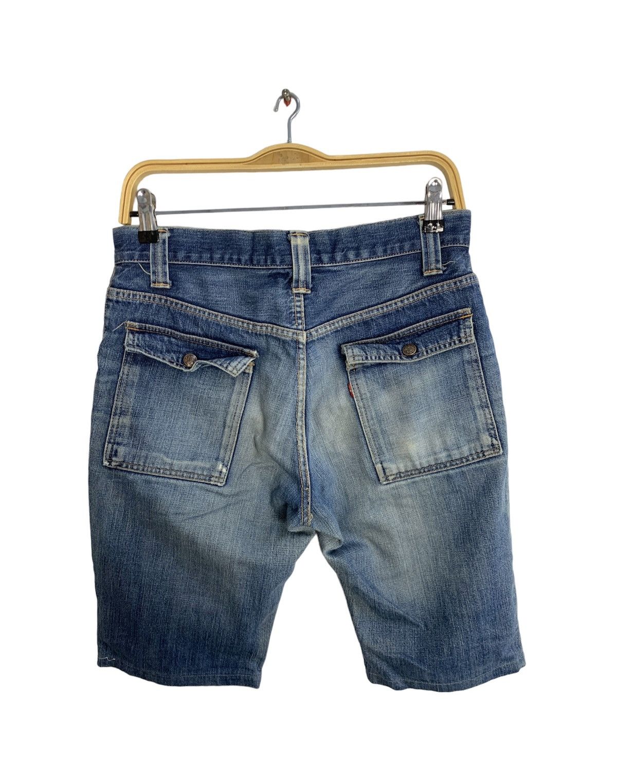 Seditionaries 90s Rugged Sewing Chop Indigo Denim Bondage Short Pant Size US 31 - 2 Thumbnail