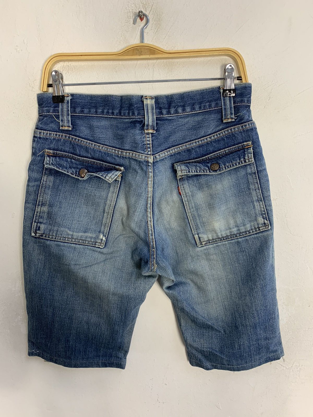 Seditionaries 90s Rugged Sewing Chop Indigo Denim Bondage Short Pant Size US 31 - 4 Thumbnail