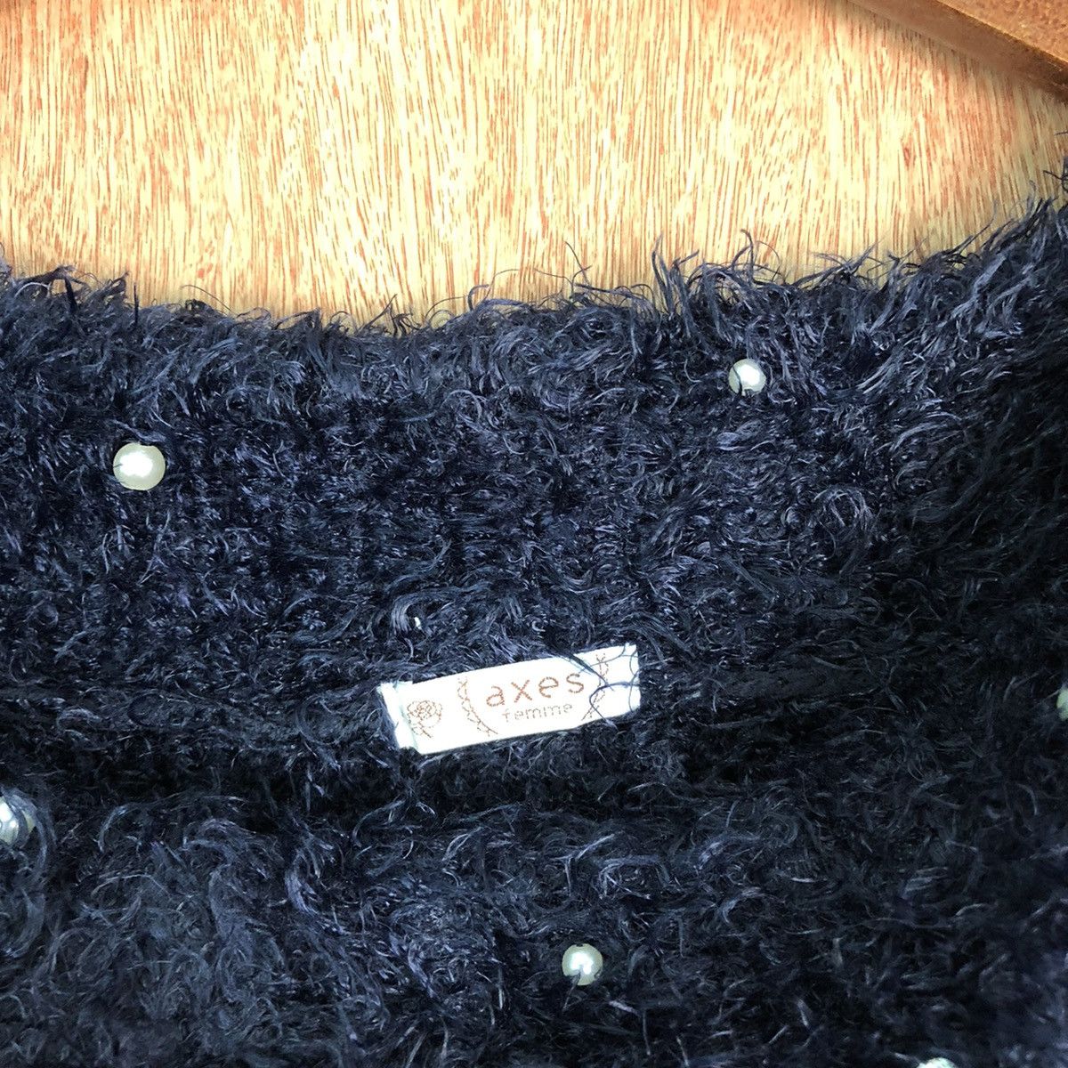 Japanese Brand Axes Femme Dark Blue Shag Shaggy Fur Mohair Knitwear #6552 Size M / US 6-8 / IT 42-44 - 7 Thumbnail