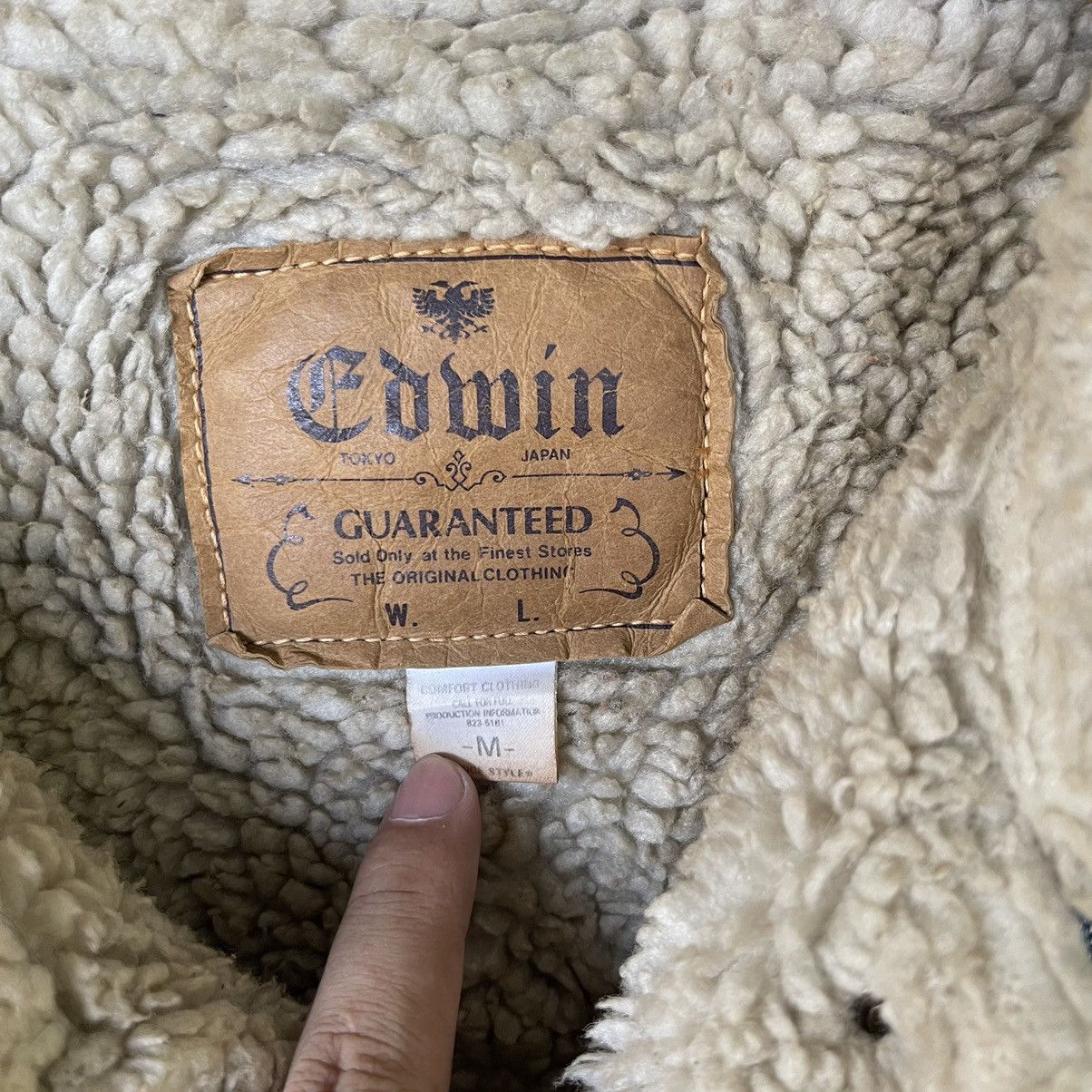Edwin × Vintage Vintage Edwin Shearling Trucker Denim Jacket Size US M / EU 48-50 / 2 - 12 Thumbnail
