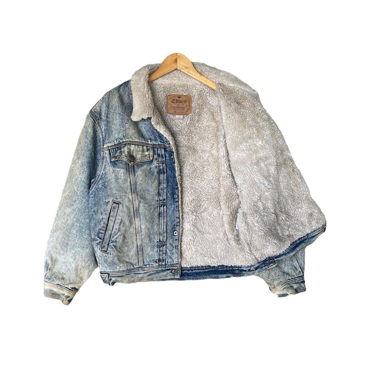 Edwin × Vintage Vintage Edwin Shearling Trucker Denim Jacket Size US M / EU 48-50 / 2 - 6 Thumbnail