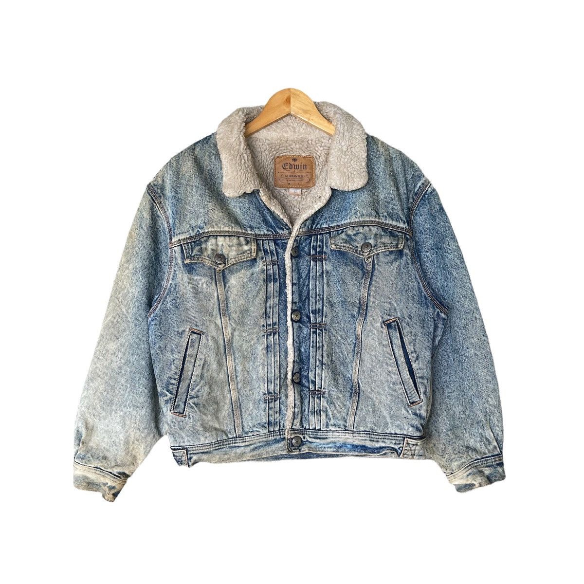 Edwin × Vintage Vintage Edwin Shearling Trucker Denim Jacket Size US M / EU 48-50 / 2 - 1 Thumbnail